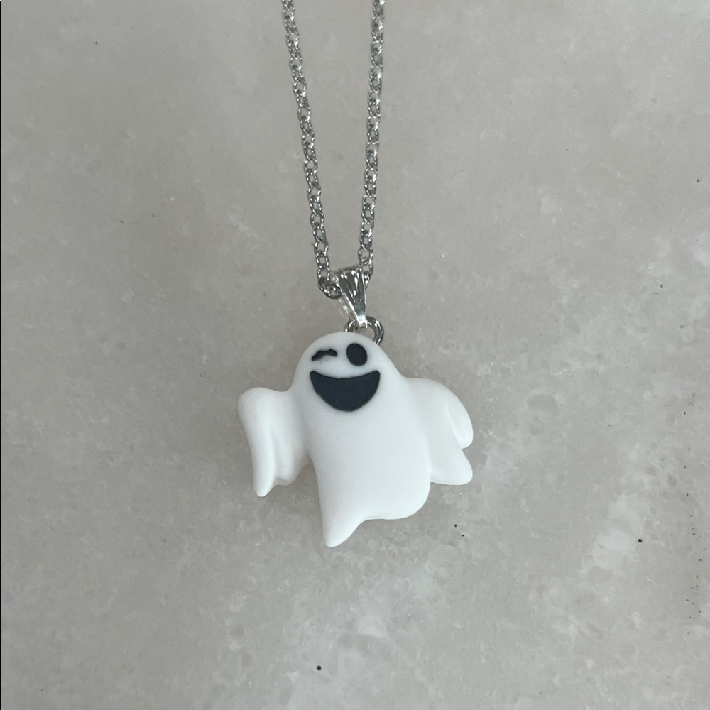 3/$30 Ghost Pendant Necklace Kawaii Handmade Clay Jewelry